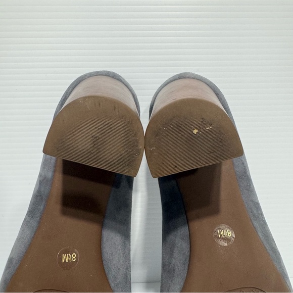 Tory Burch Mini Miller Gray Suede Logo Heels Size 8 1/2 - Picture 15 of 15